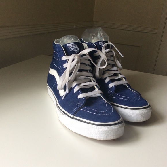 vans blue suede high tops